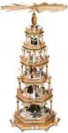 Pyramide fünfstufig, natur mit grün, 106 cm 