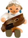 Engel sitzend mit Zither, 4 cm 