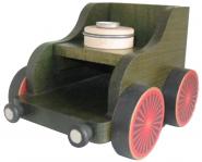 Eisenbahnwagen, grün, 12 cm 