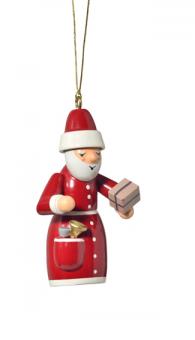 Baumbehang "Weihnachtsmann mit Geschenk", 7 cm 