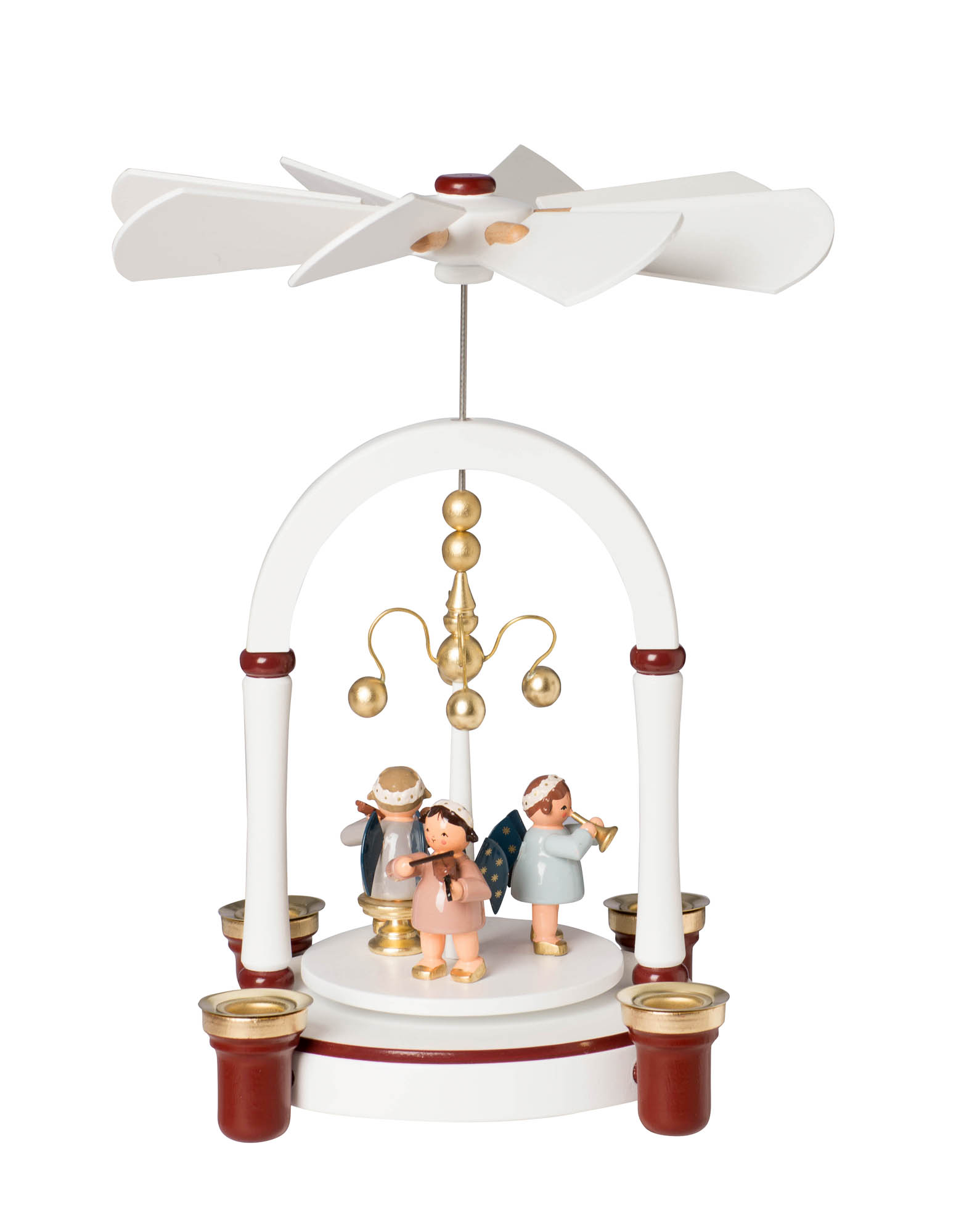 Kwo Shop Pyramide Engelmusikanten Weiss Bordeaux 23 Cm